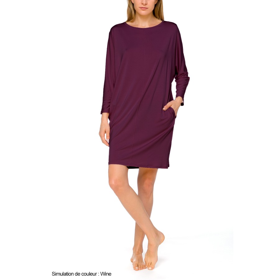 Camisón largo violeta de micromodal y elastano